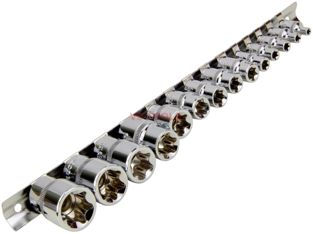 Female torx star e sockets e4 e24 torx socket set 1 4 3 8